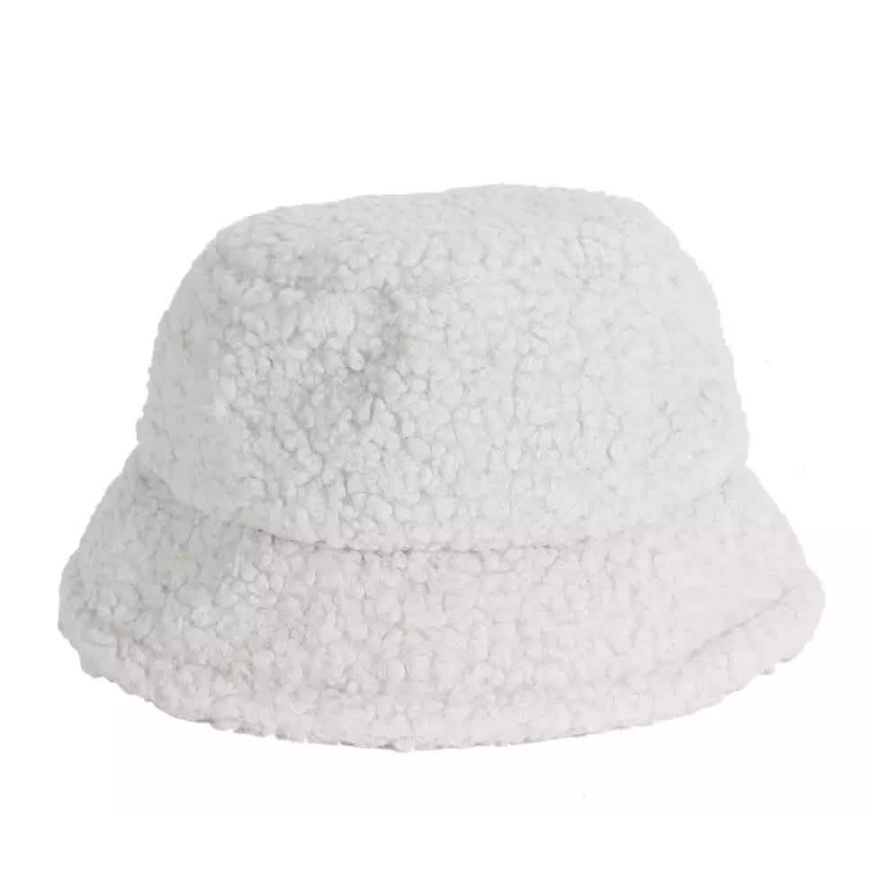 Winter Bucket Hat Women Warm Hats Vintage Faux Fur Fisherman Cap