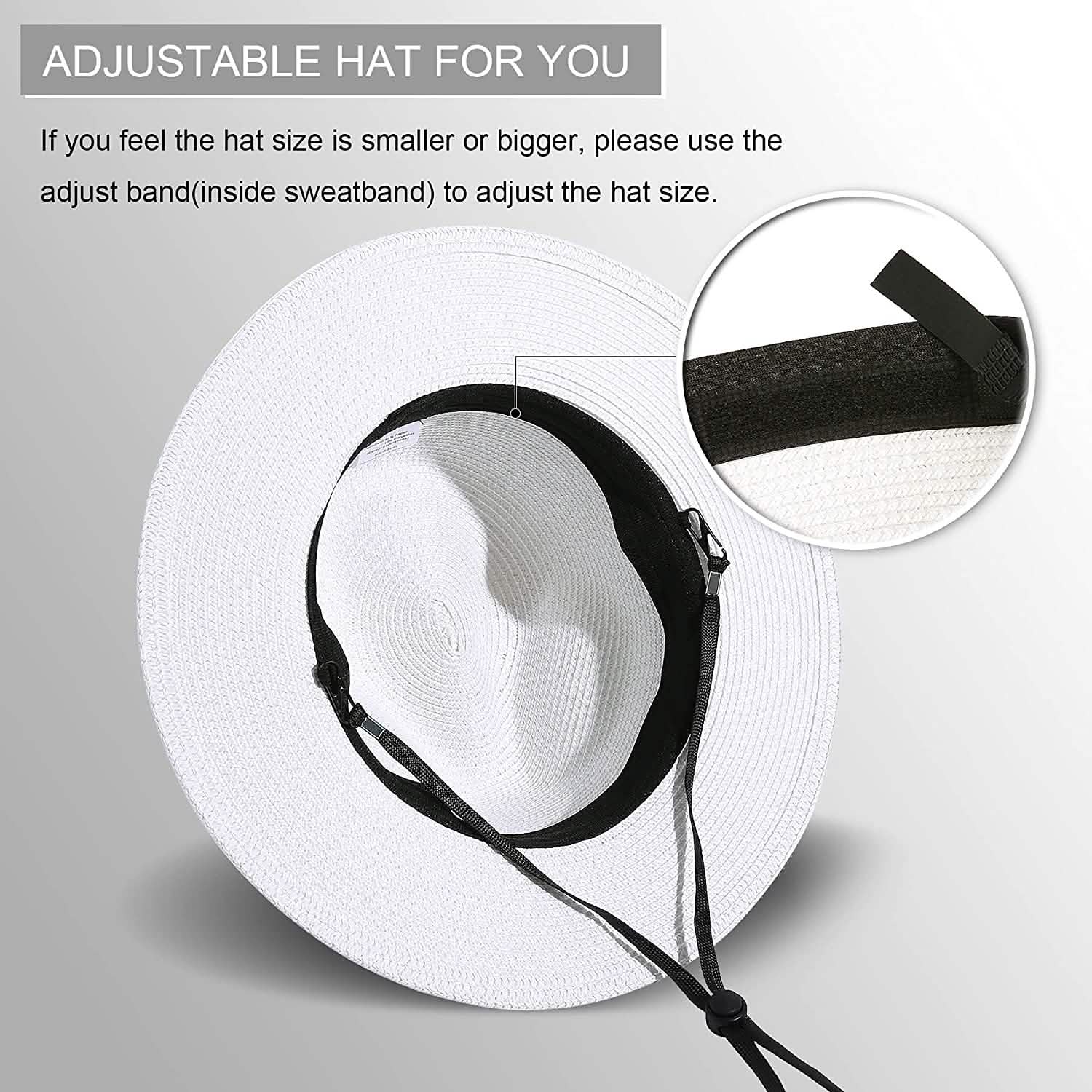 Women Wide Brim Straw Panama Roll up Hat