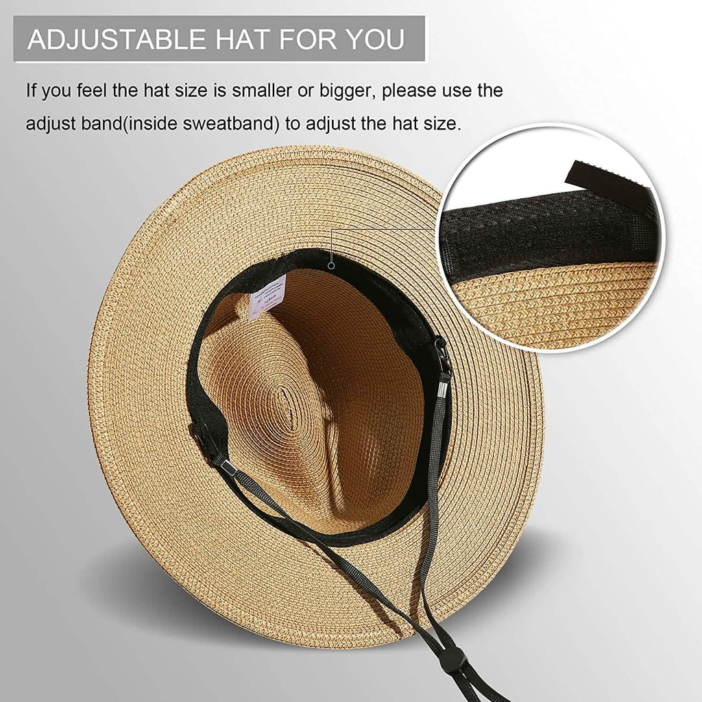 Women Wide Brim Straw Panama Roll up Hat