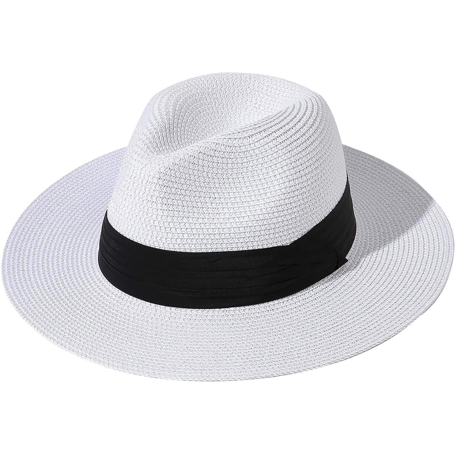 Women Wide Brim Straw Panama Roll up Hat
